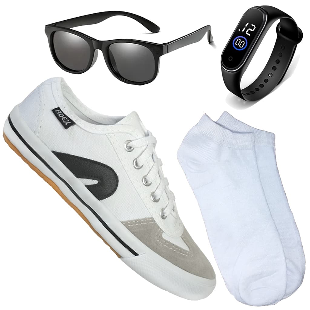 kit Tênis Adex Infantil Esporte Casual Futsal / Vulcanizado Ante derrapante + Relógio+ Óculos+ Meia