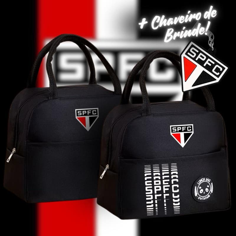 Bolsa Térmica São Paulo + Chaveiro – Personalizada com Estilo e Paixão Tricolor
