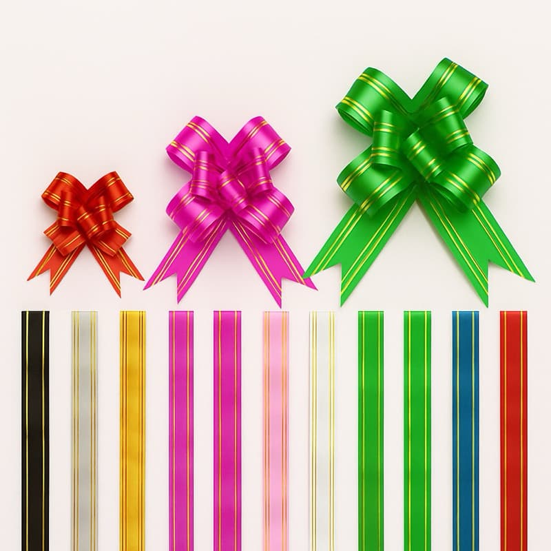 100 Laço Fácil Mágico Para Presente - P - M - G / Diversas Cores - 3 Tamanhos / Várias Cores