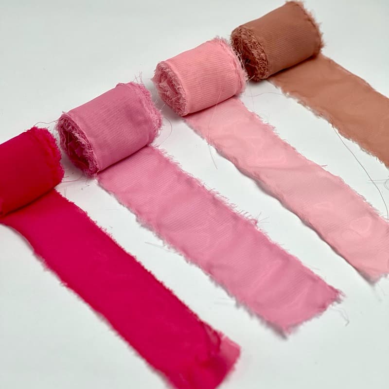 FITA RÚSTICA CHIFFON DE SEDA ARTESANATO, CONVITE, CASAMENTO, CAIXA DE PADRINHOS E DAMINHAS 4CM LARGURA