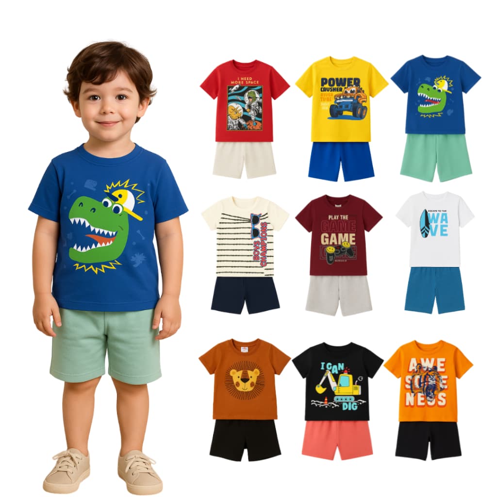 Kit Conjunto Infantil Meninos 10 Peças Roupas Algodão Premium