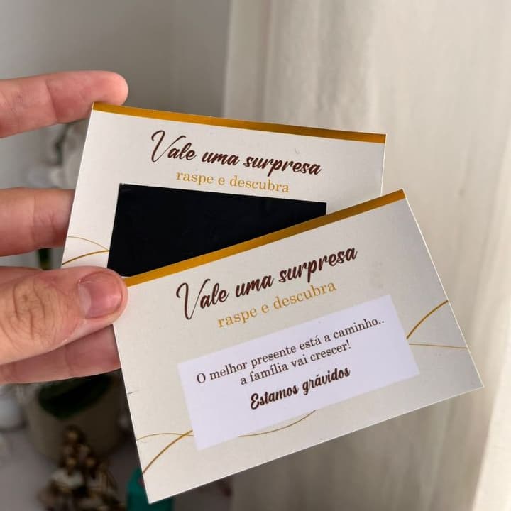 Raspadinhas Personalizadas Revelação de Gravidez do Bebê Menina Menino Grávidos 5,10,15 ou 20 cartões