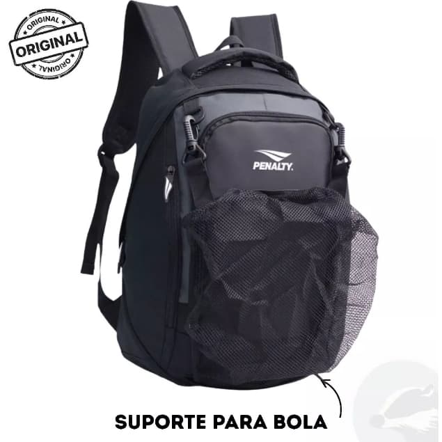 Mochila Penalty 124 20L Costura Dupla Reforçada Alça Acolchoada Multiuso Porta bola Original