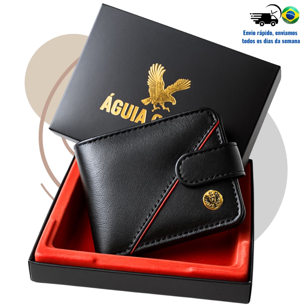 Carteira Masculina Couro Fino Legitimo Luxo Cor Preto Premium Presente