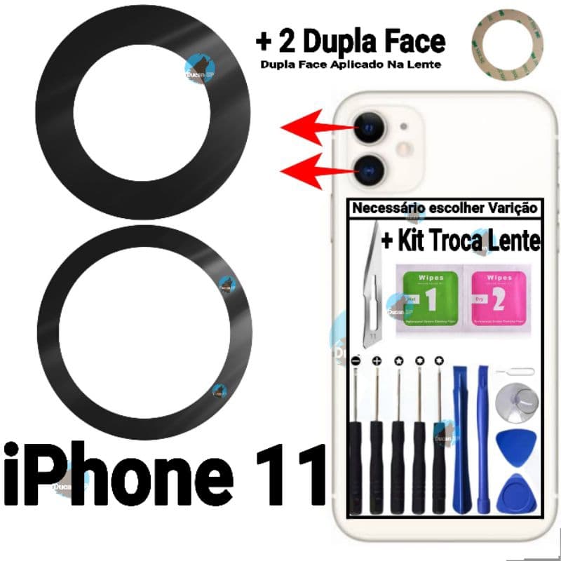 Lente Vidro Camera Traseira iPhone 11 Vidrinho Original + Cola