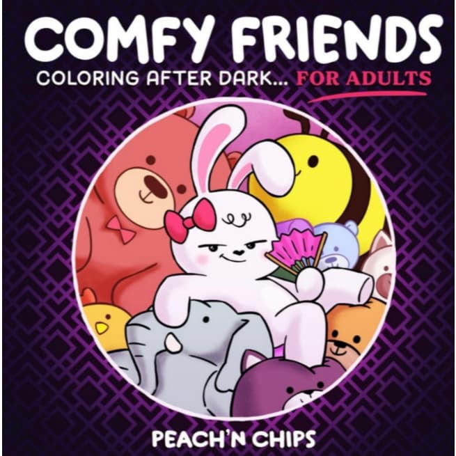Kit 25 Desenhos de Comfy Friends For Adults Para Colorir (Folhas Soltas) Folha A4