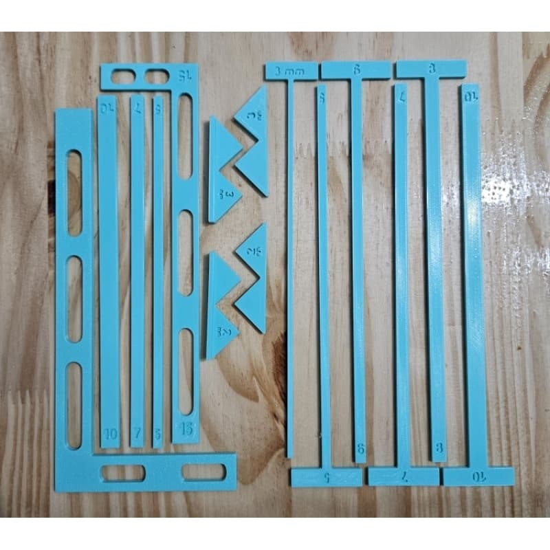 Kit de réguas para Encadernação - 15 peças