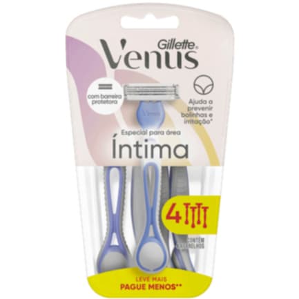 Gillette Venus Íntima Aparelho de Depilação Feminina Descartável com 4 UNI