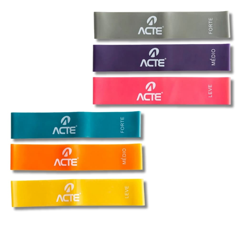 Kit com 3 Faixas Elasticas Mini Band Acte T71