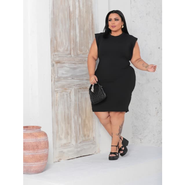 Vestido Ribana para Grávida Manga Muscle Tee