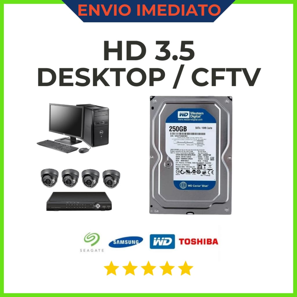 HD 250 gb sata Desktop e DVR CFTV - Varias marcas !!