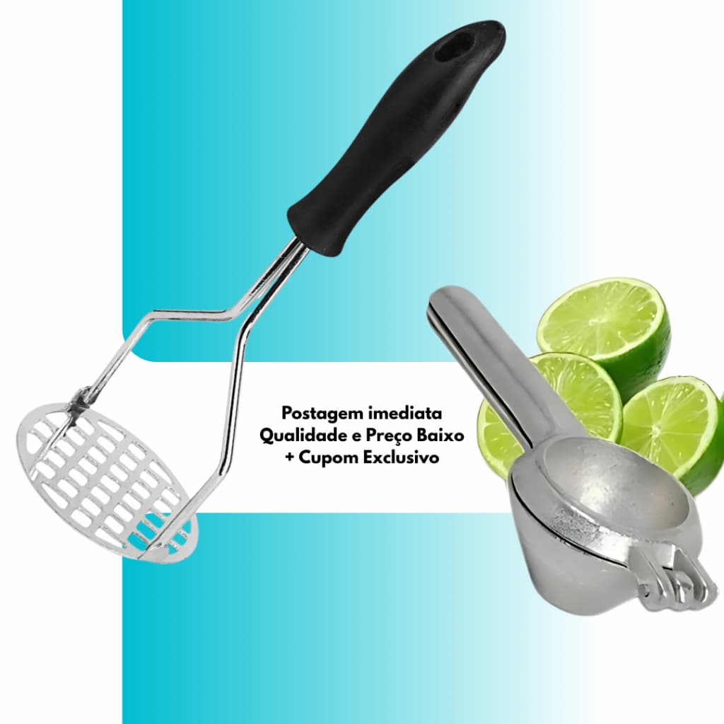 Espremedor de Limão + Amassador de Batata Inox Alta Durabilidades para sua Cozinha