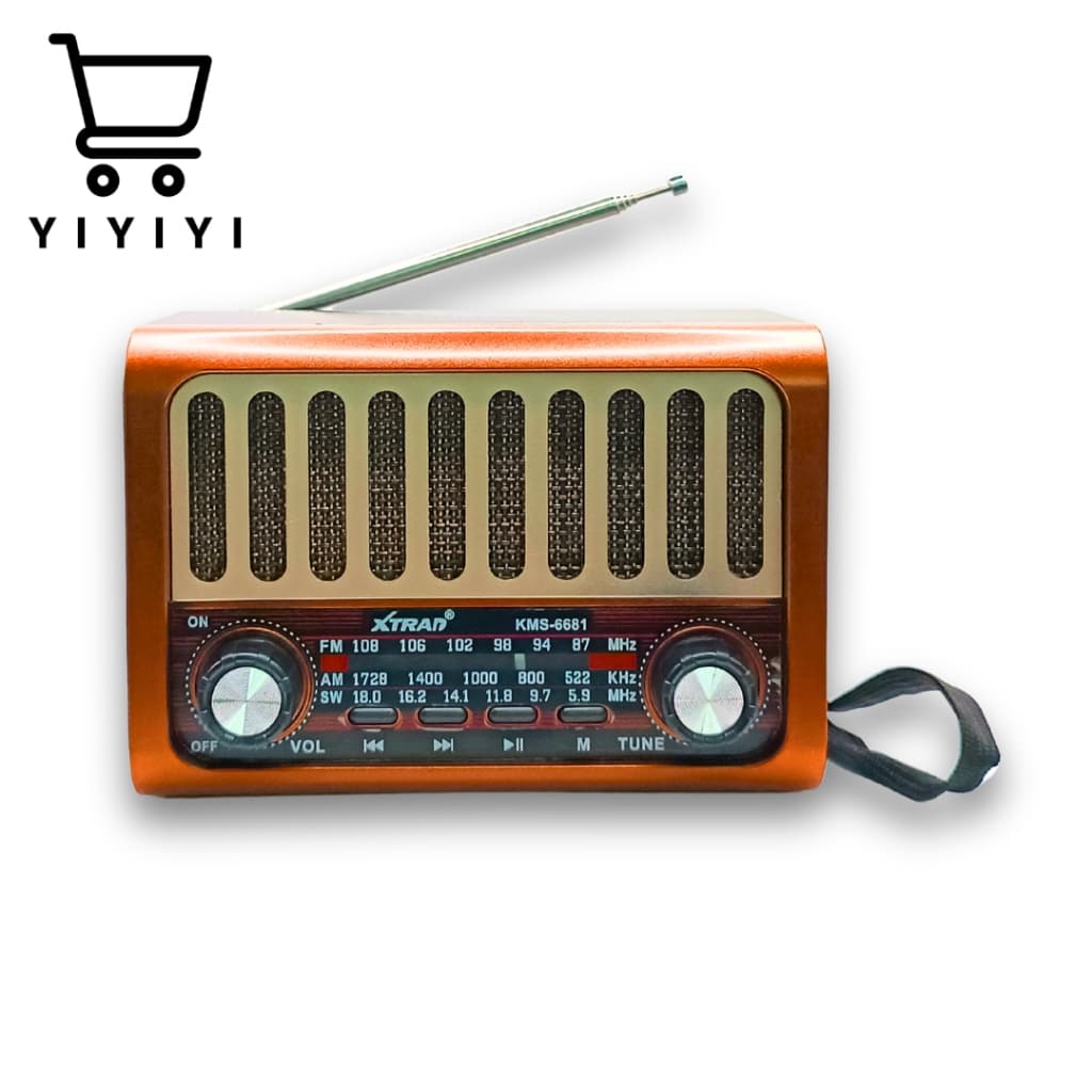 Rádio Retrô bluetooth Caixa de Som Portátil Carregamento USB KMS-6681