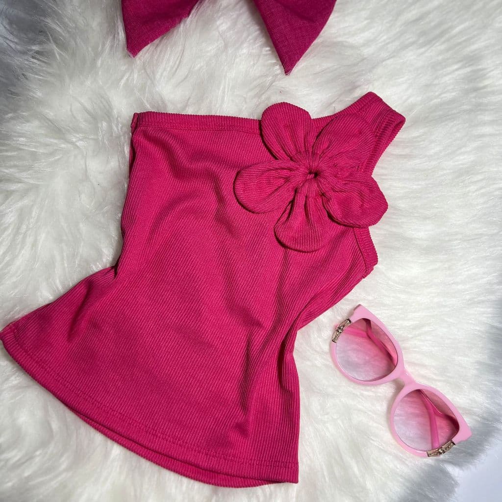 Blusinha Flor Infantil Menina Blogueirinha Mini Diva Verão
