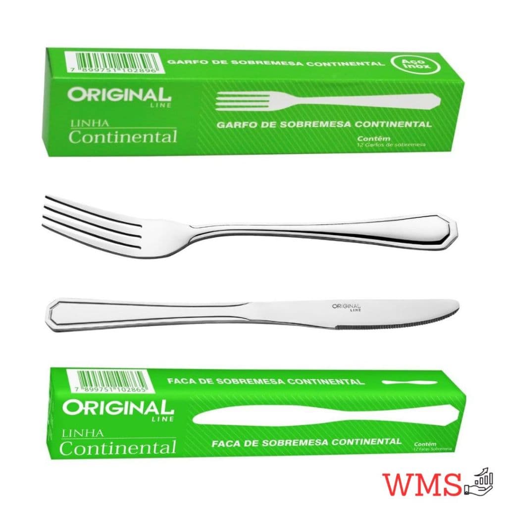 Jogo Talheres Inox 24 Peças Garfo Faca Mesa Cozinha Churrasco Restaurante Original