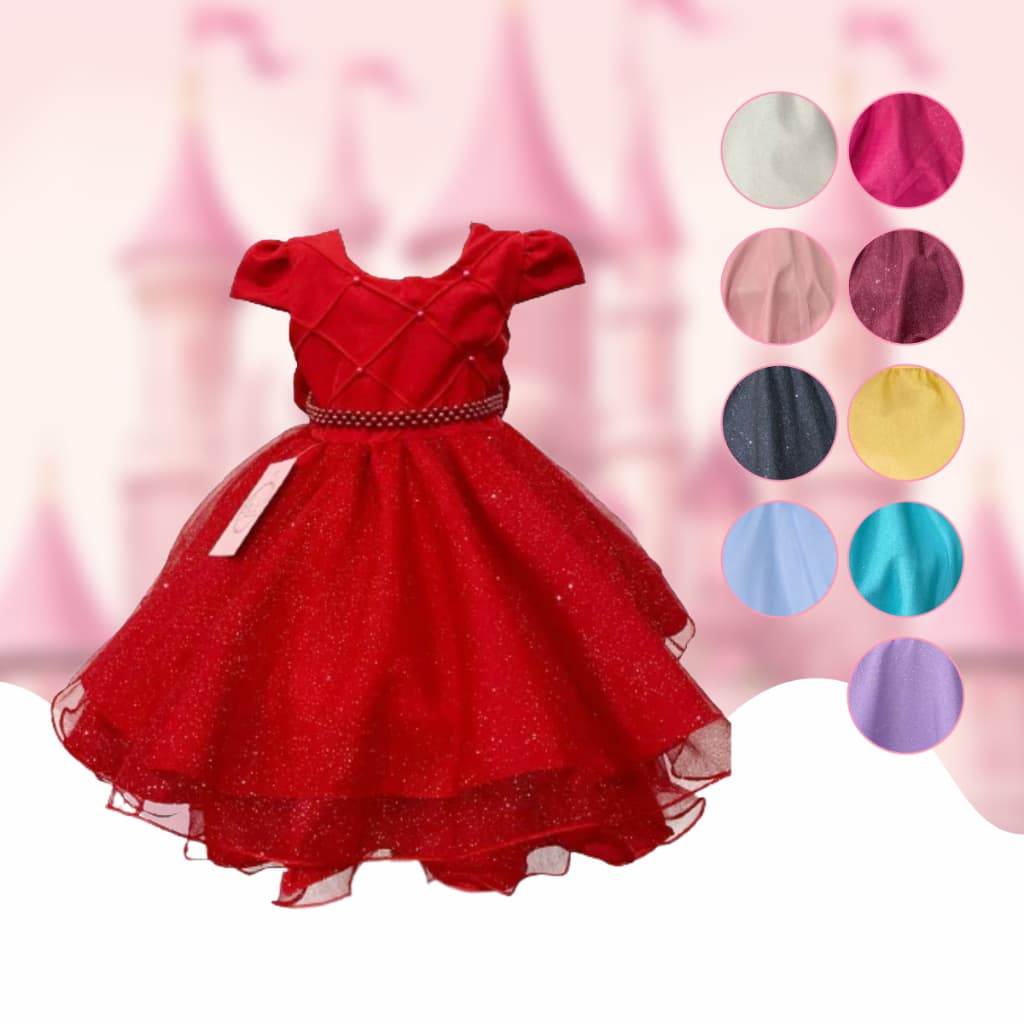 Vestido Infantil Festa - Luxo Rodado Delicado Elegante para Menina
