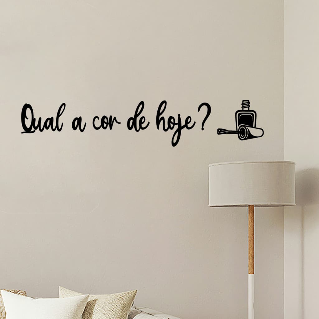 Frase Qual a Cor de Hoje Quadro Decorativo Deus Jesus MDF 3mm Preto Fosco