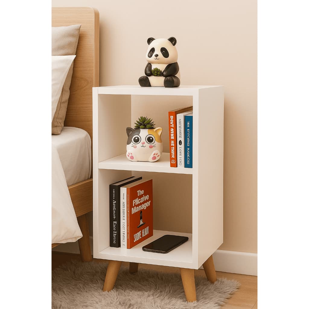 NICHO MESA DE CABECEIRA DECORAÇÃO COM PÉS RETRÔ 60x26 - Enviamos montada