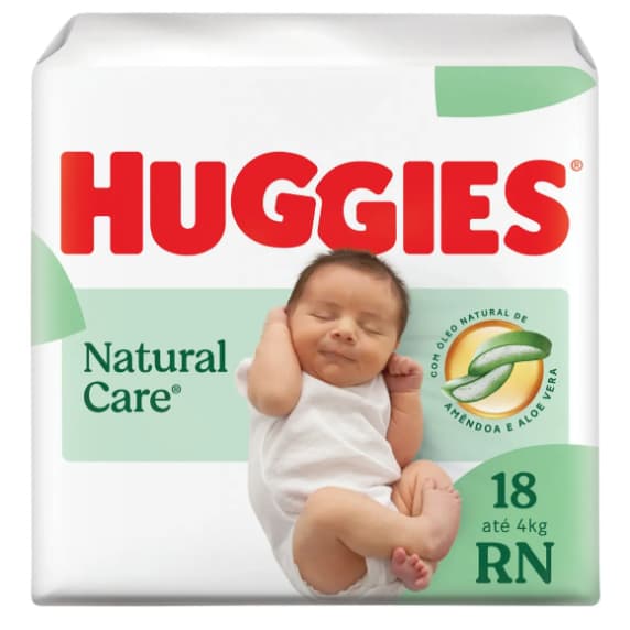 Fralda Huggies Natural Care RN 18 unidades