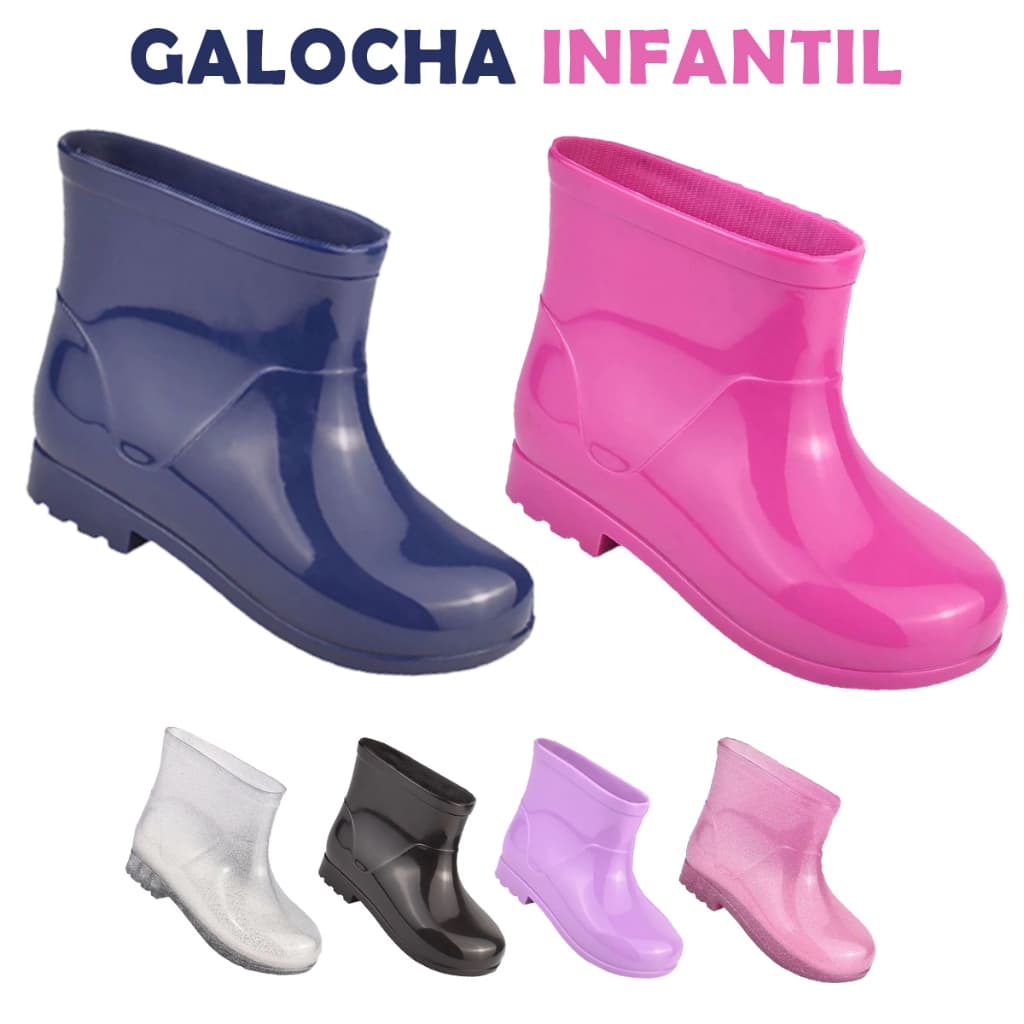 Botinha Galocha Infantil Menina Menino Criança Leve Confortável Cano Curto Bota Impermeável Criança