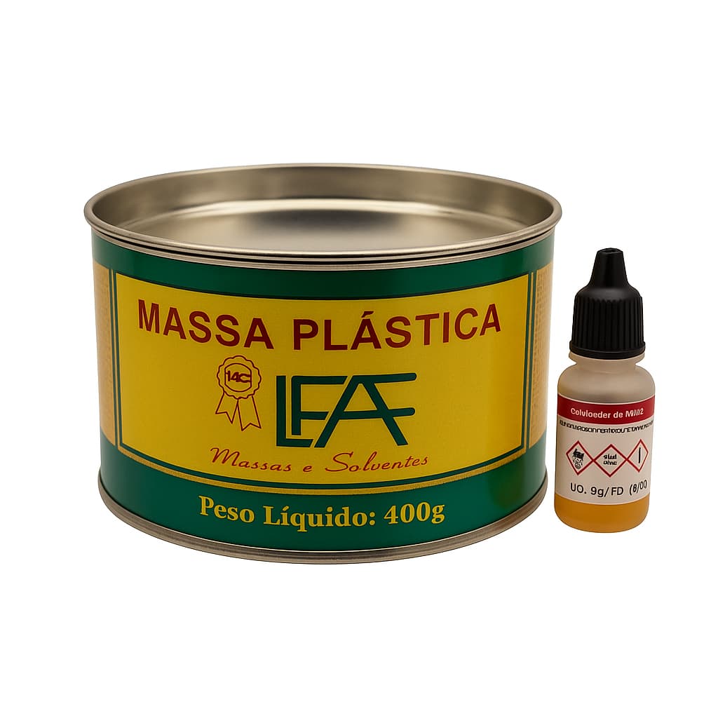 Massa Plástica Ica 400g / Branca / Cinza / Preta /Super Branca/ + Catalisador