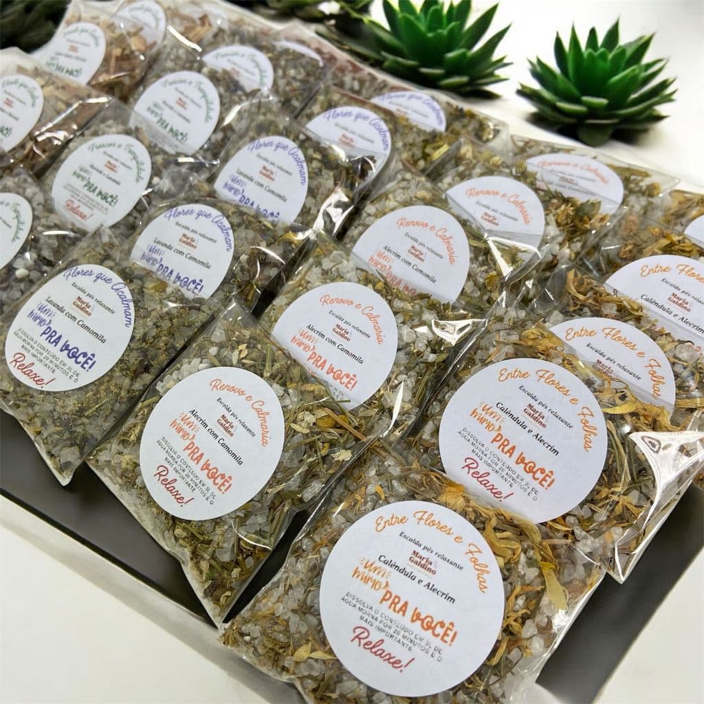 Escalda pés Relaxante Lavanda e Camomila  kit 10/20/30