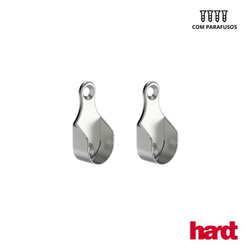 2 Unidades - Suporte Lateral para Tubo Cabideiro Oval Oblongo ou Redondo com Parafusos