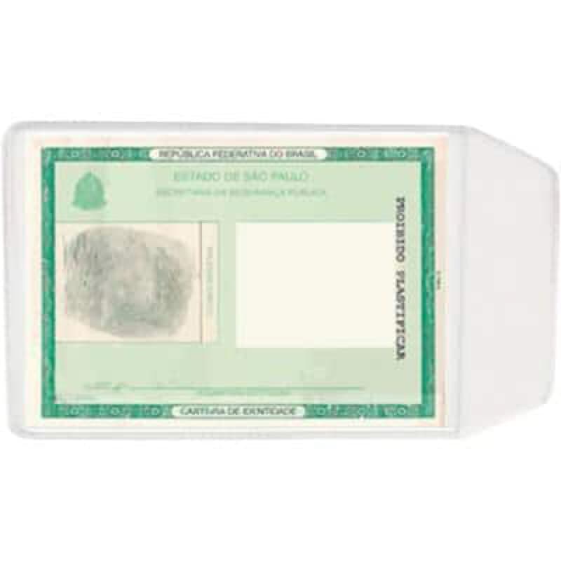 Capa transparente proteção para RG identidade pacot com 50 ou 100 unid