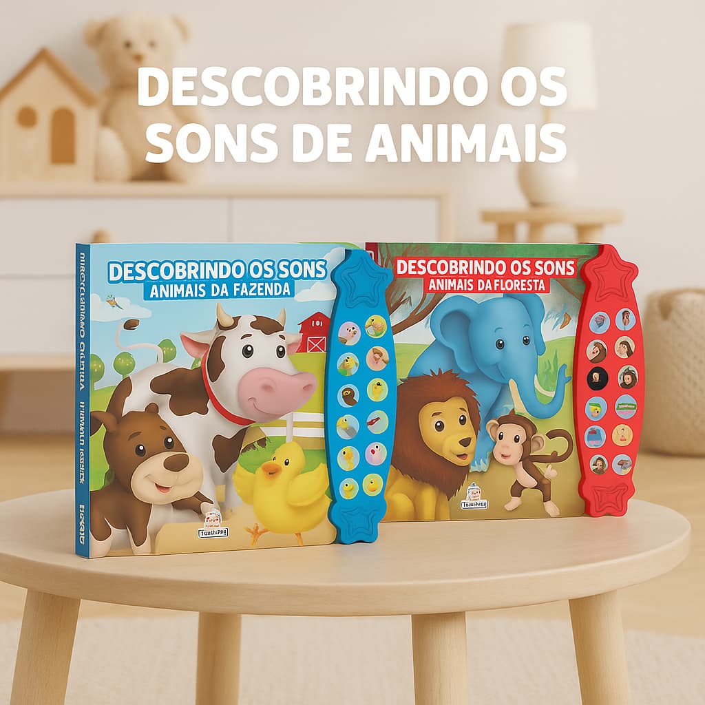 Livro Sonoro Infantil Blu Editora Descobrindo os Sons de Animais!