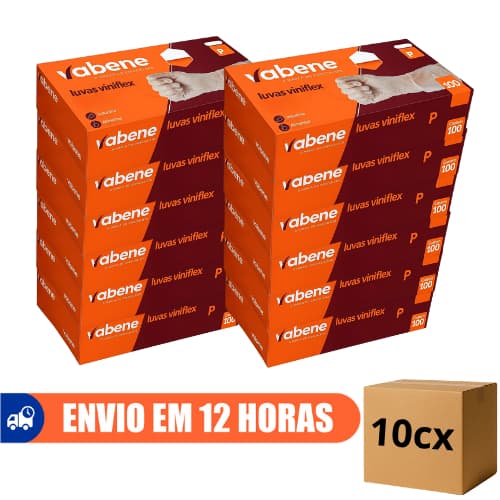 Luva Descartável Transparente Sem Pó TPE Vinil Viniflex 1000un Vabene