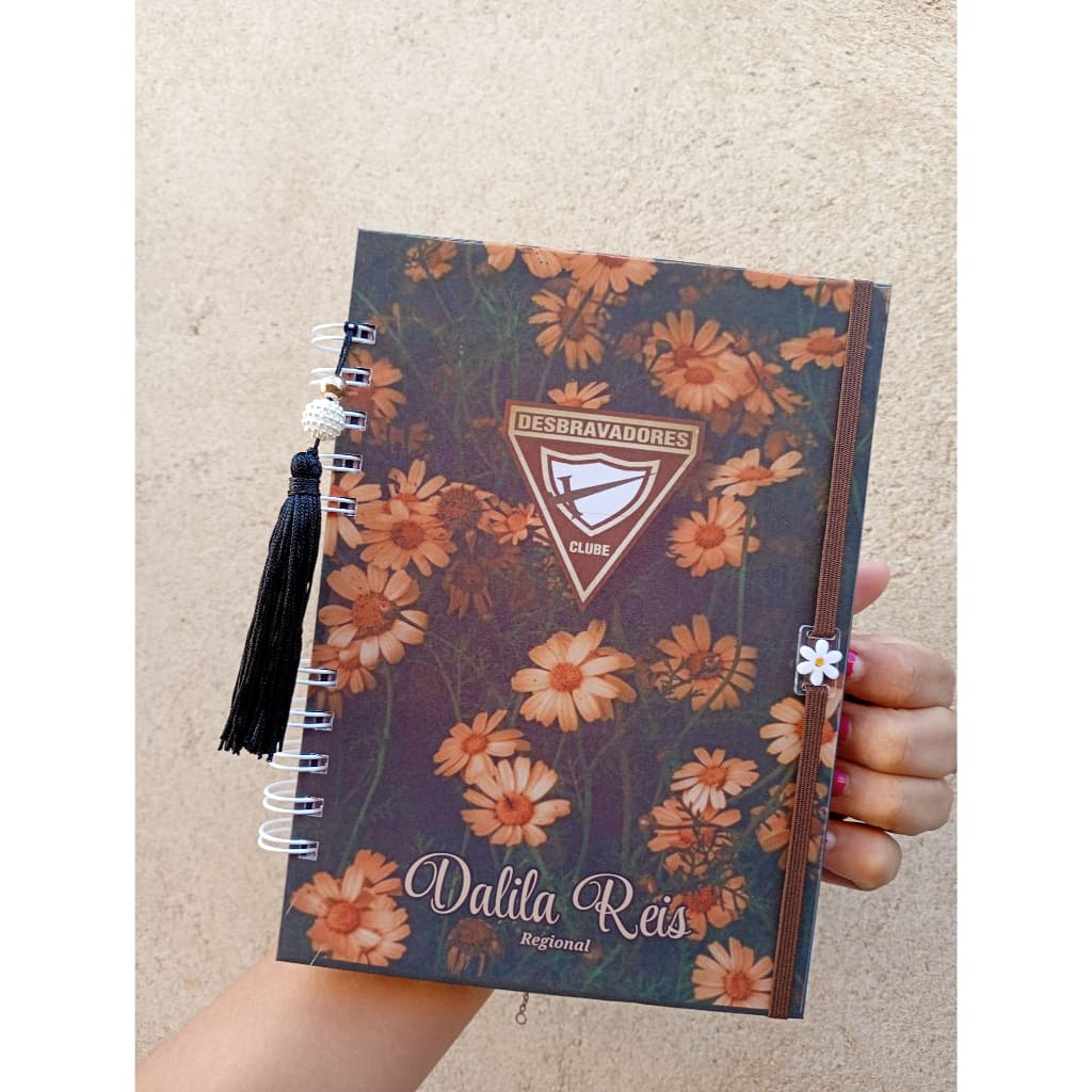 Caderno Personalizado Desbravadores – Nome na Capa, Personalizado, Tassel e Elástico