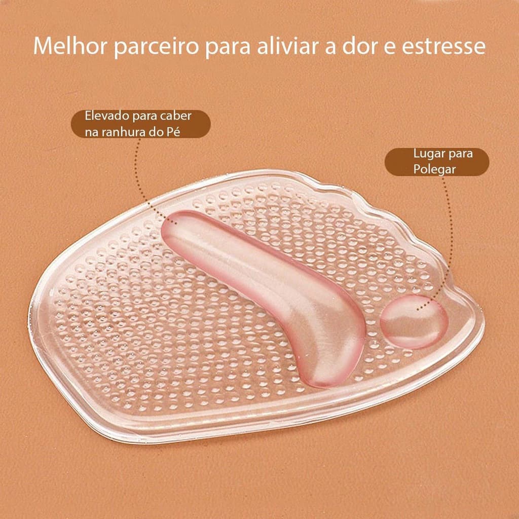 Palmilha Gel Silicone Salto Alto Conforto Ortopédica Anatômica Fascite Plantar Antiderrapante