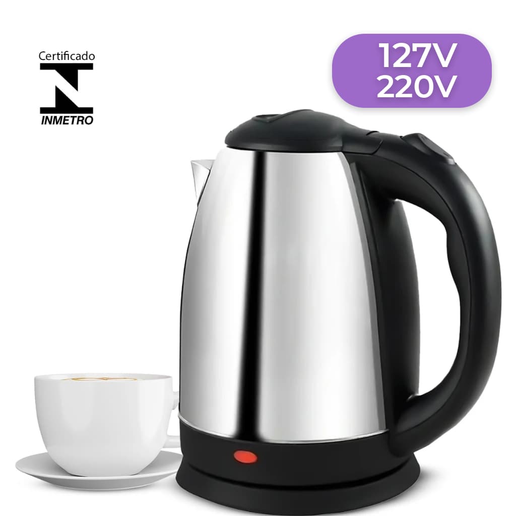 Chaleira Elétrica Térmica Bule Com Tampa Inox 2 Litros