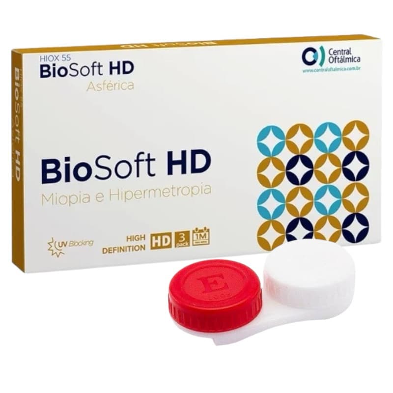 Lentes de Contato Biosoft HD Asférica Miopia e Hipermetropia Graus Altos e Baixos
