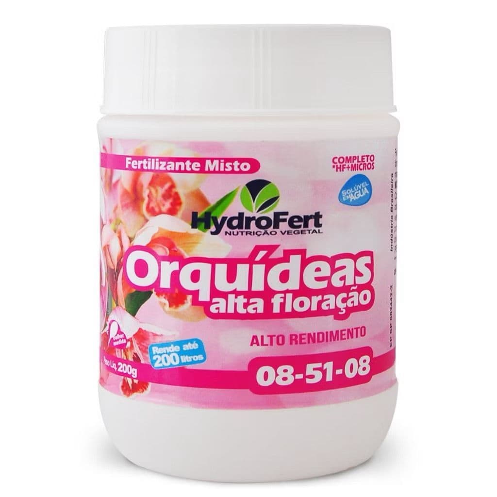 Fertilizante Orquideas Alta Floração 08-51-08 200g - (Fertilizante Hydrofert)