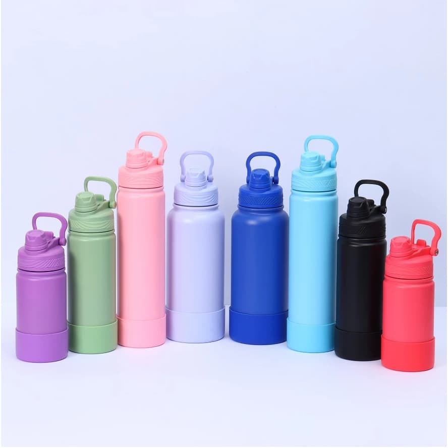 GARRAFA SPORT Térmica 400/600/800 ML Bota De Silicone Protetora Com Aço inoxidável Com Canudo