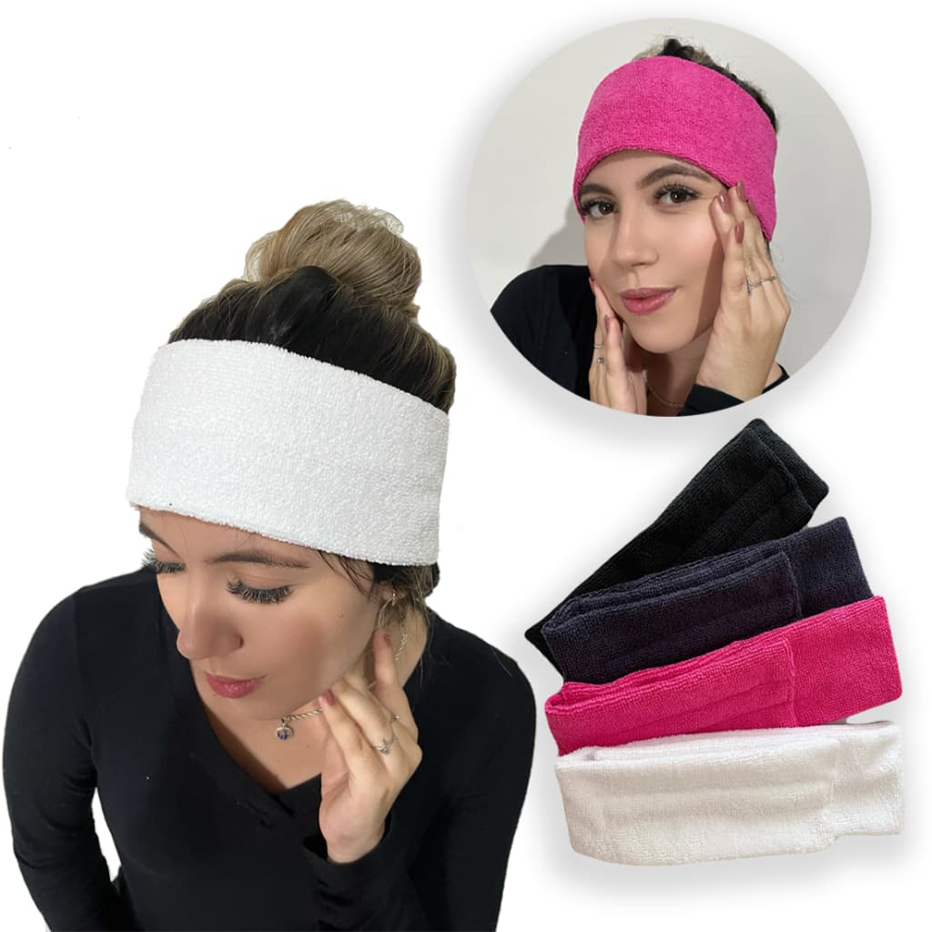 5 Faixa de Cabelo Atoalhada microfibra Facial para Cabeça e Maquiagem sobrancelha 5 Unidades
