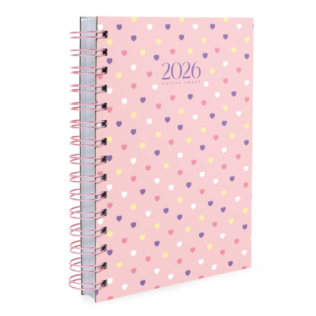 Agenda 2026 Capa Dura Colors Sweet Corações Cores