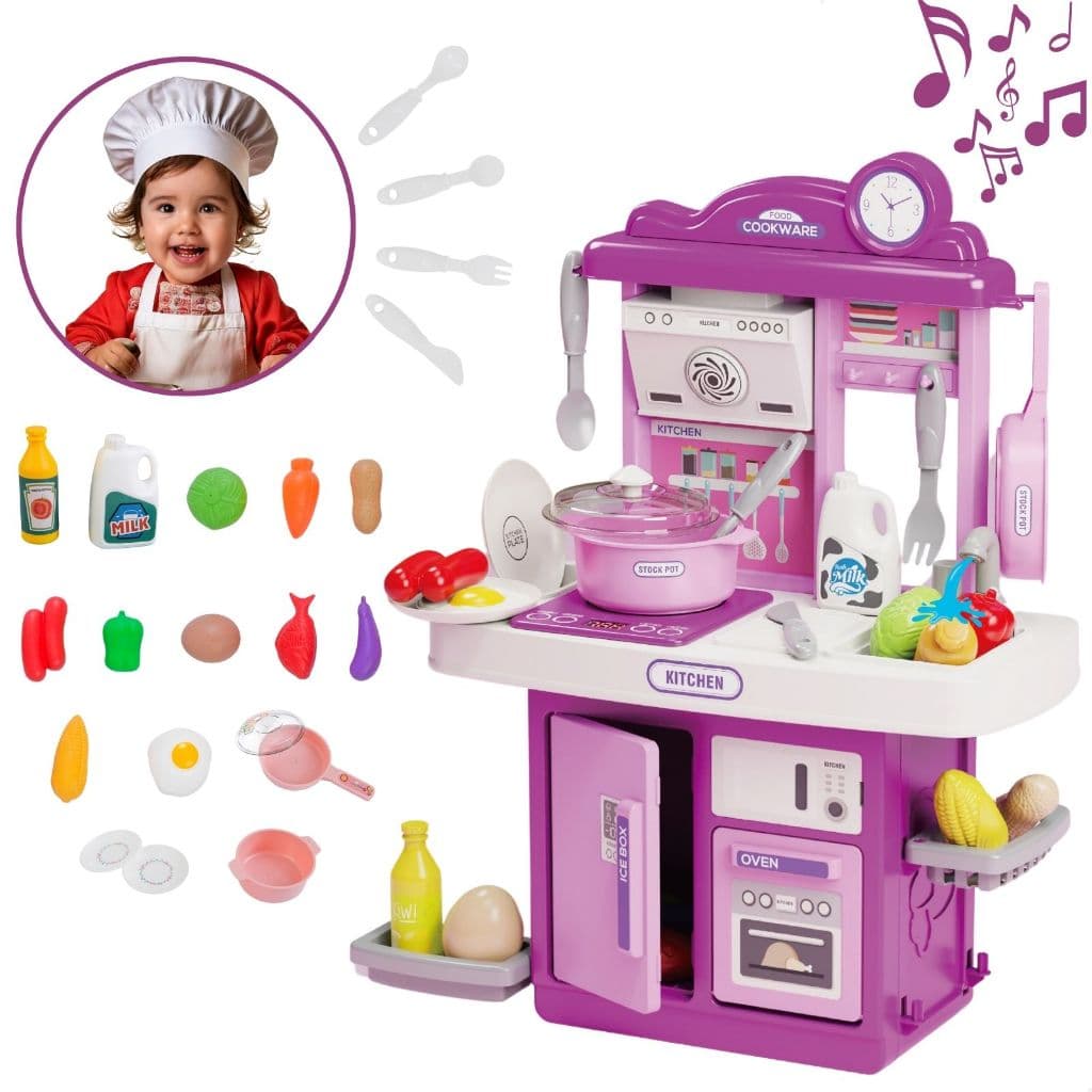 Kit Cozinha De Brinquedo Infantil Completa Solta Água E Som