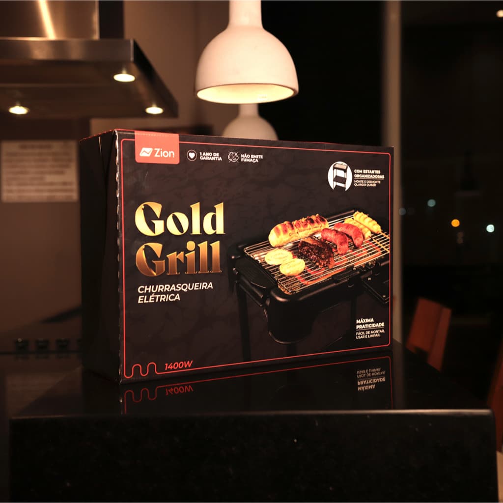 Churrasqueira Elétrica Zion Com Estante + Mestre Churrasqueiro