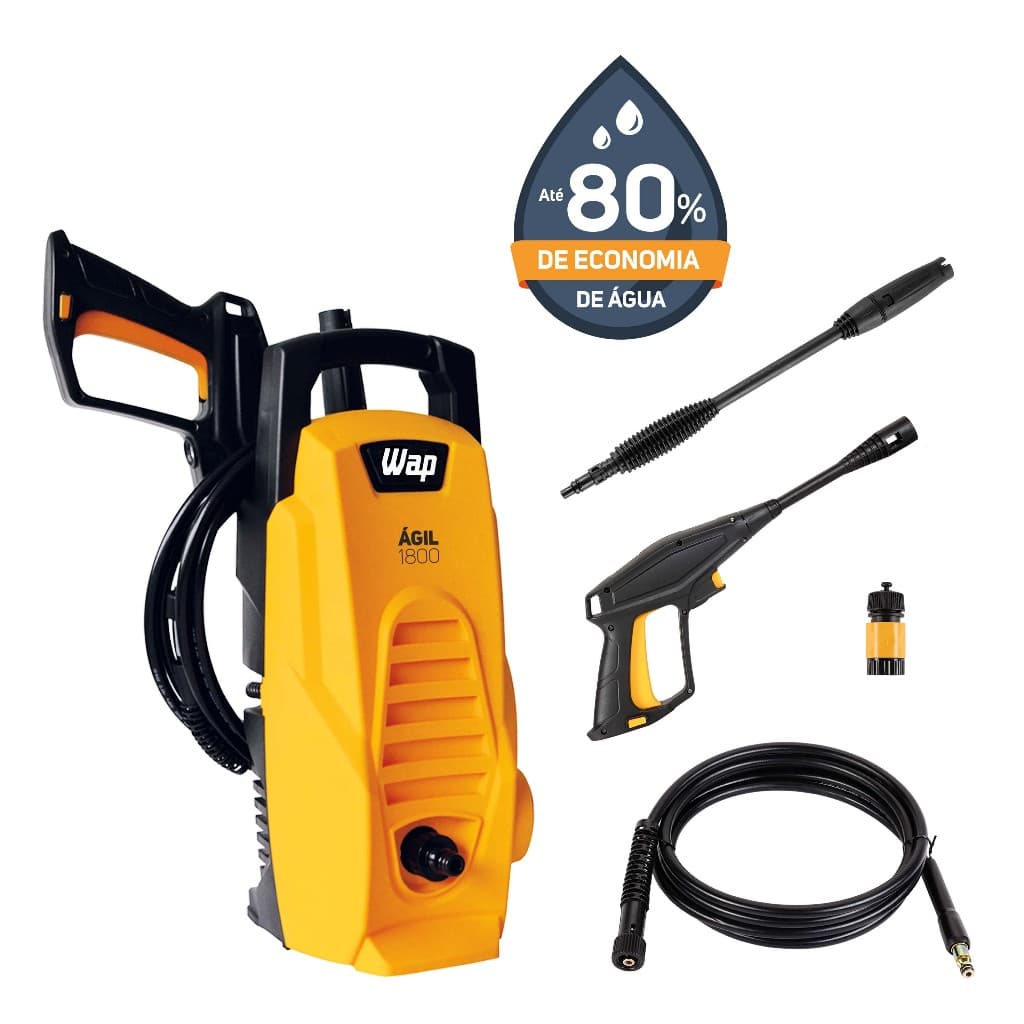 Lavadora De Alta Pressão Com Trava De Segurança Ágil 1800 1300psi 1400w Wap