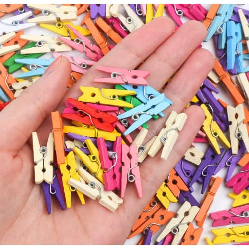Mini Pregador Prendedor Madeira Coloridos Cores 2,5cm PACOTE COM 24 UNIDADES