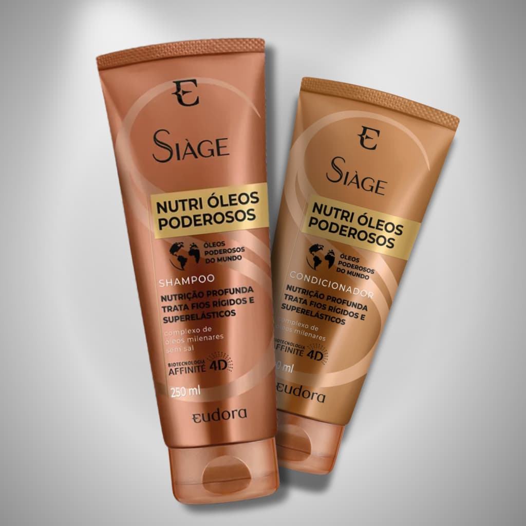 SIÁGE - Shampoo 250ml + Condicionador 200ml - Nutri Óleos Poderosos