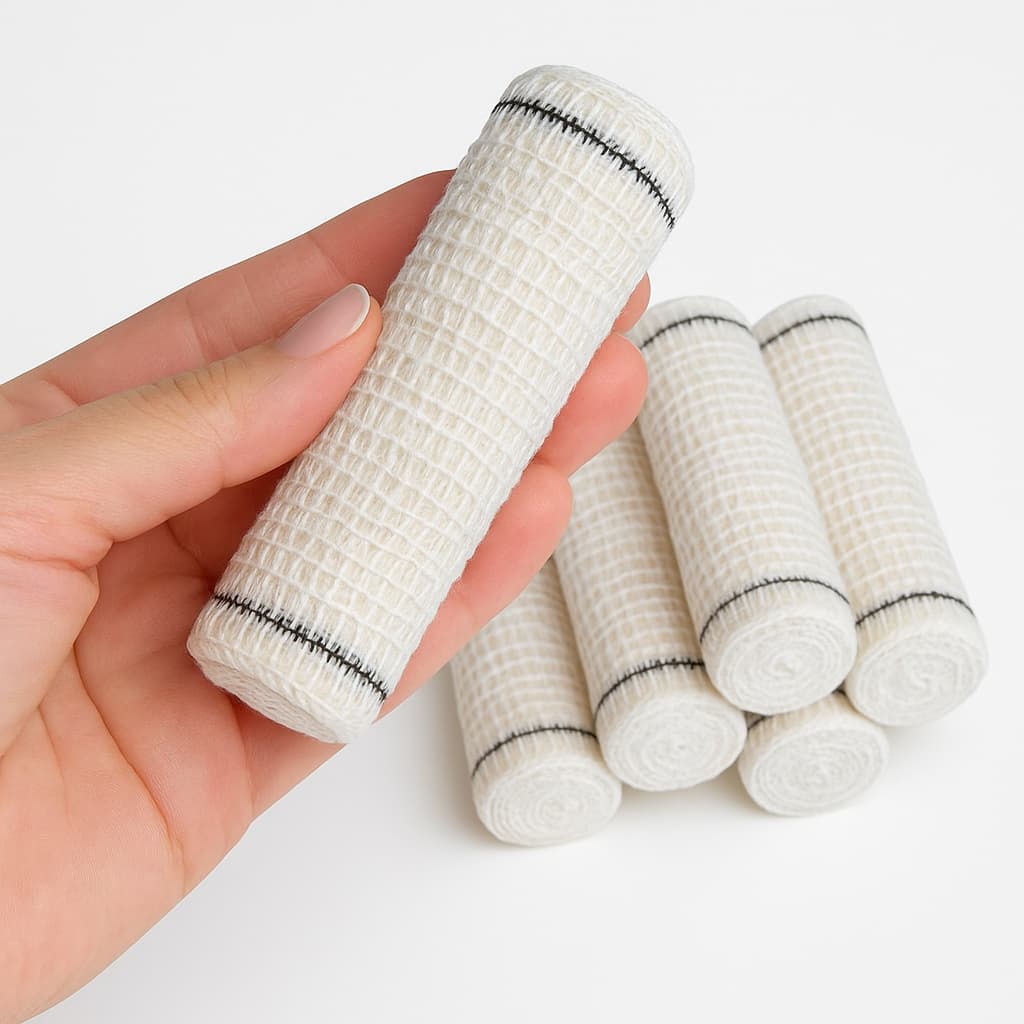 Kit 12un Faixa Curativo Atadura Crepe Algodão 13 Fios Alta Qualidade Absorção Elasticidade Anvisa