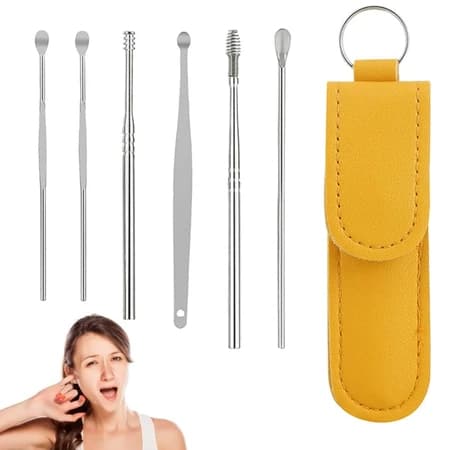 Cotonete Fácil Removedor Limpeza Cera De Ouvido Orelha COM Estojo