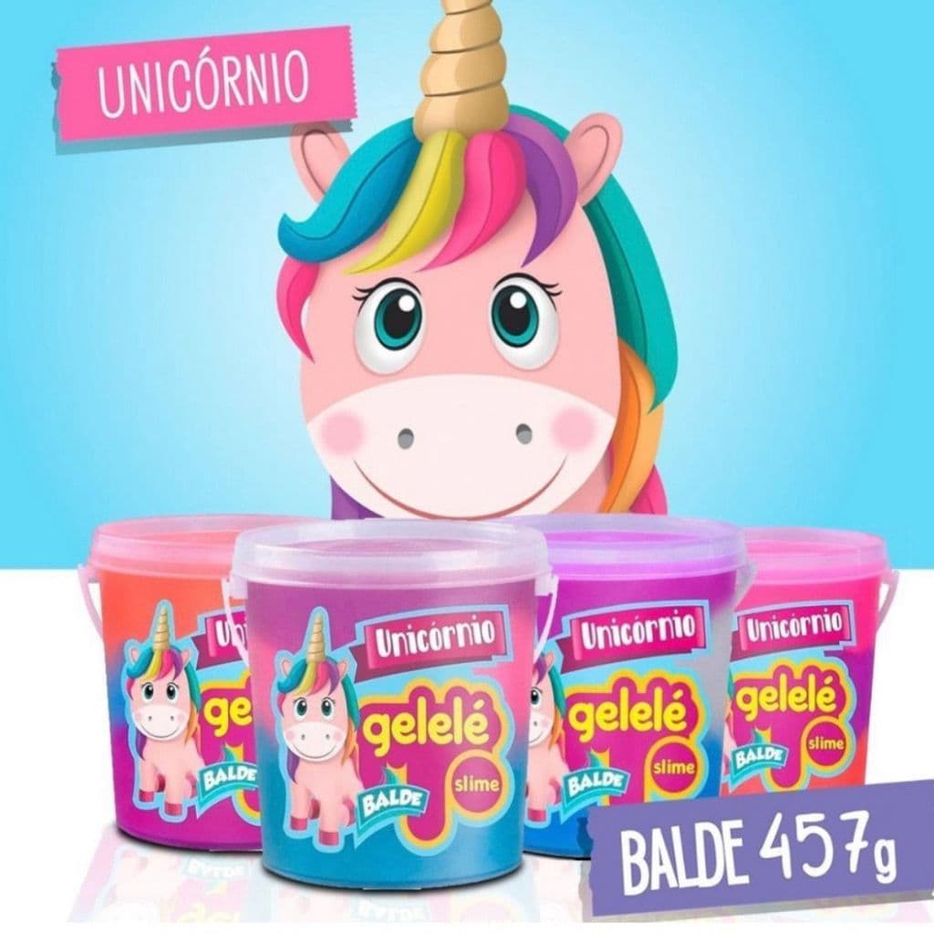 Slime Gelelé Unicórnio Criança Modela Balde Grande 3 Cores 457 Gramas