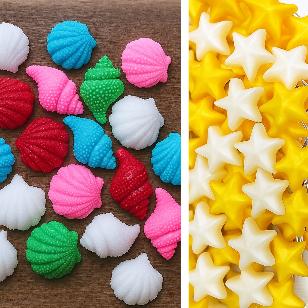 Kit 100 Lembrancinhas Fundo do Mar 50 Conchinhas+50 Estrelinha Sabonetes Perfumados Cha de Bebe