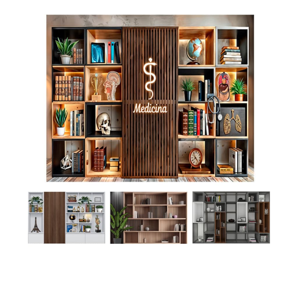 Fundo Fotográfico Tecido Sublimado Horizontal 3D Escritório 1,50x1,20