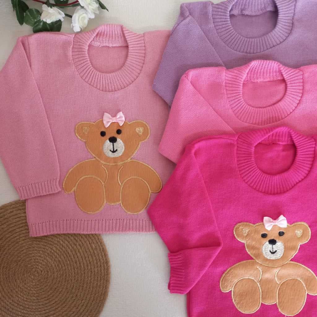 Blusa Bebê em Tricô Suéter/Menina