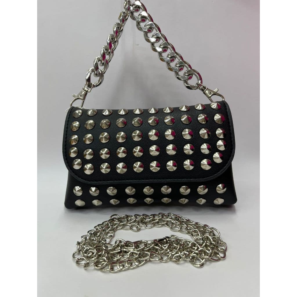 Bolsa Feminina Pochete com Pinos Espinho para Celular